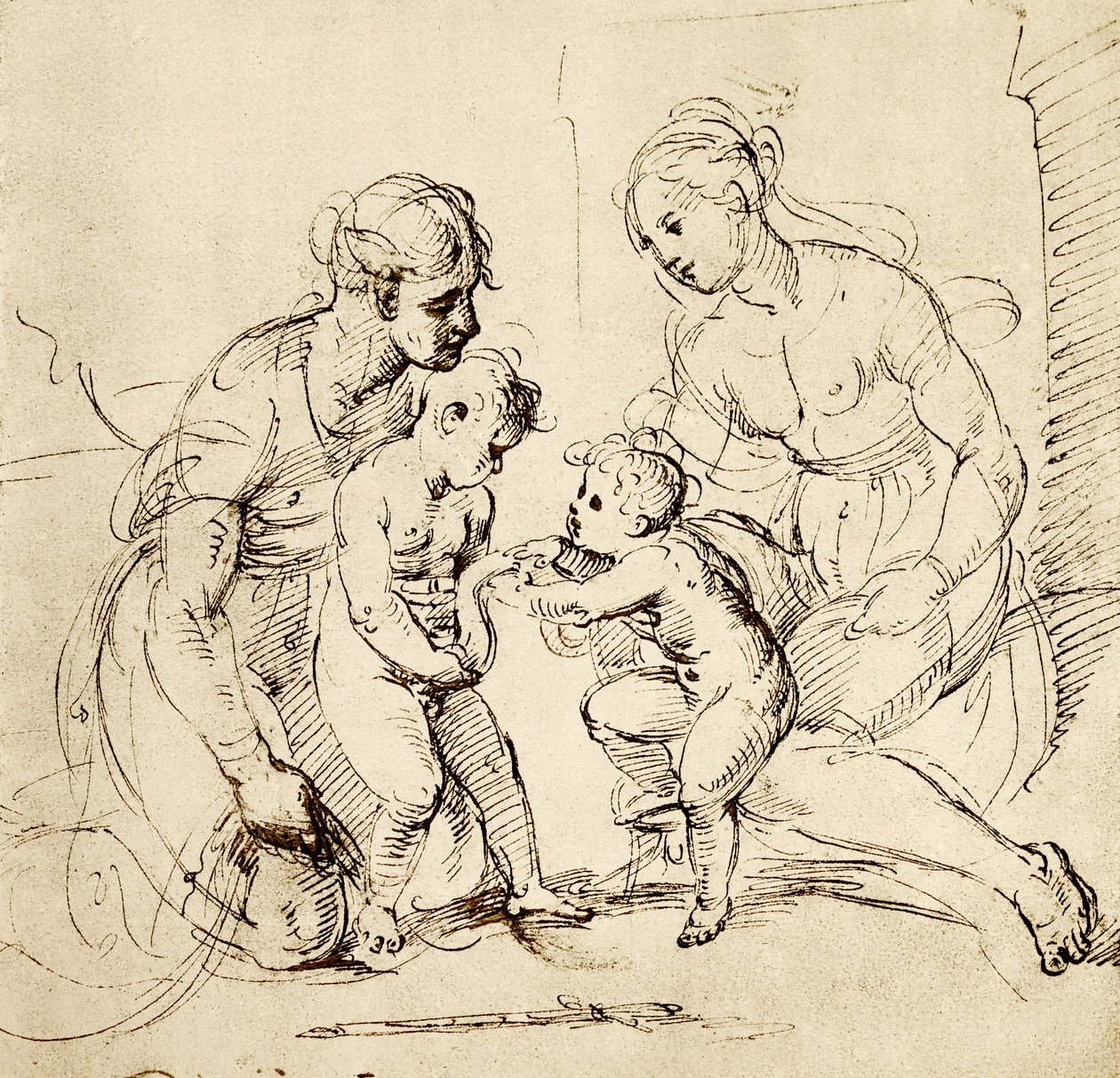 Conception de la Sainte Famille de la maison Canigiani à Munich - Raffaello Sanzio Raphael
