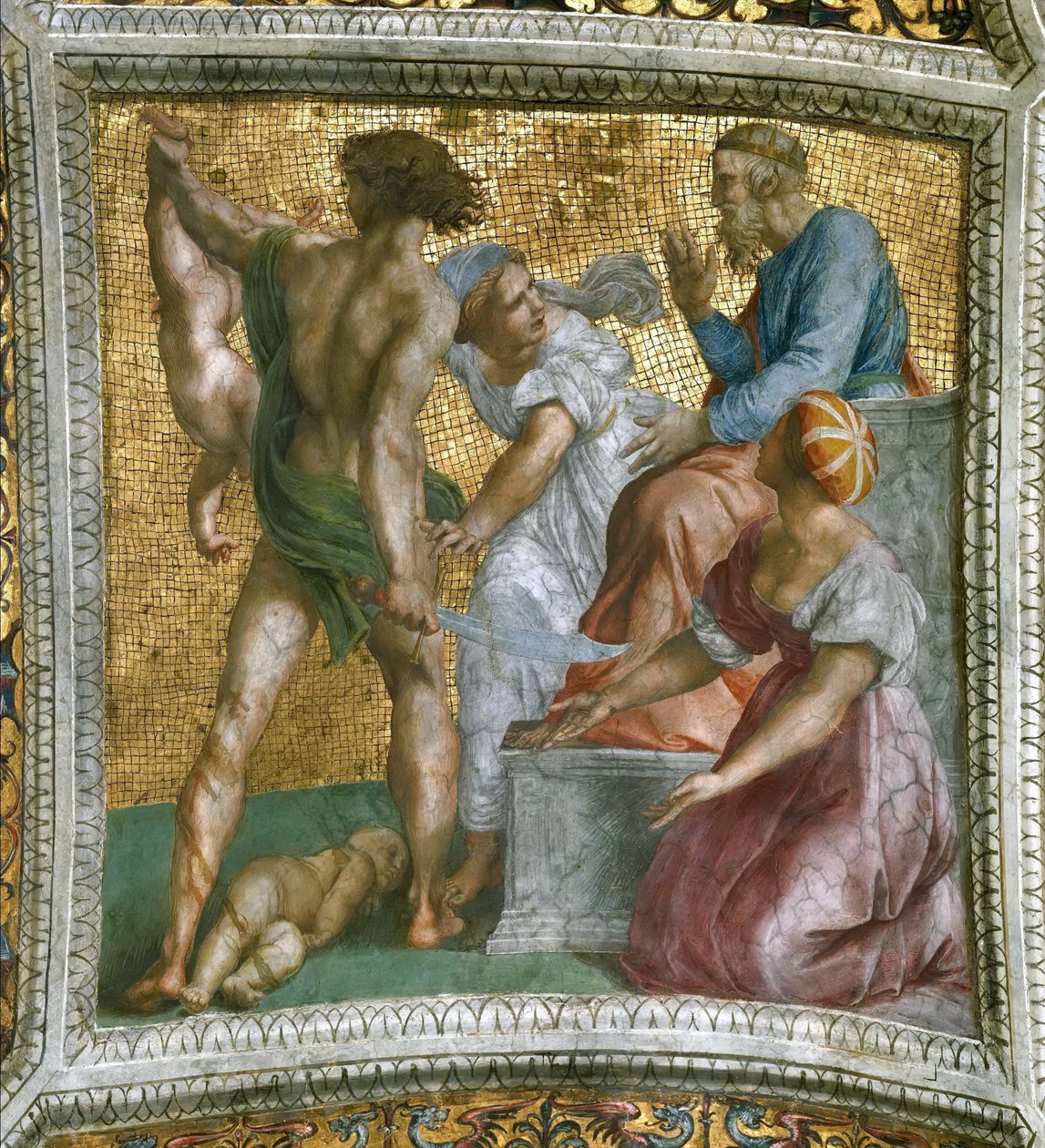 Le Jugement de Salomon Fresque au plafond dans la Stanza della Segnatura, ca 1510-1511 - Raphael