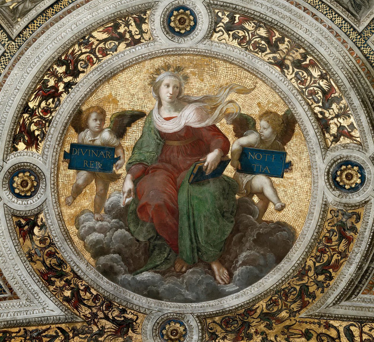Théologie. Fresque au plafond dans la Stanza della Segnatura, vers 1510-1511 - Raphael