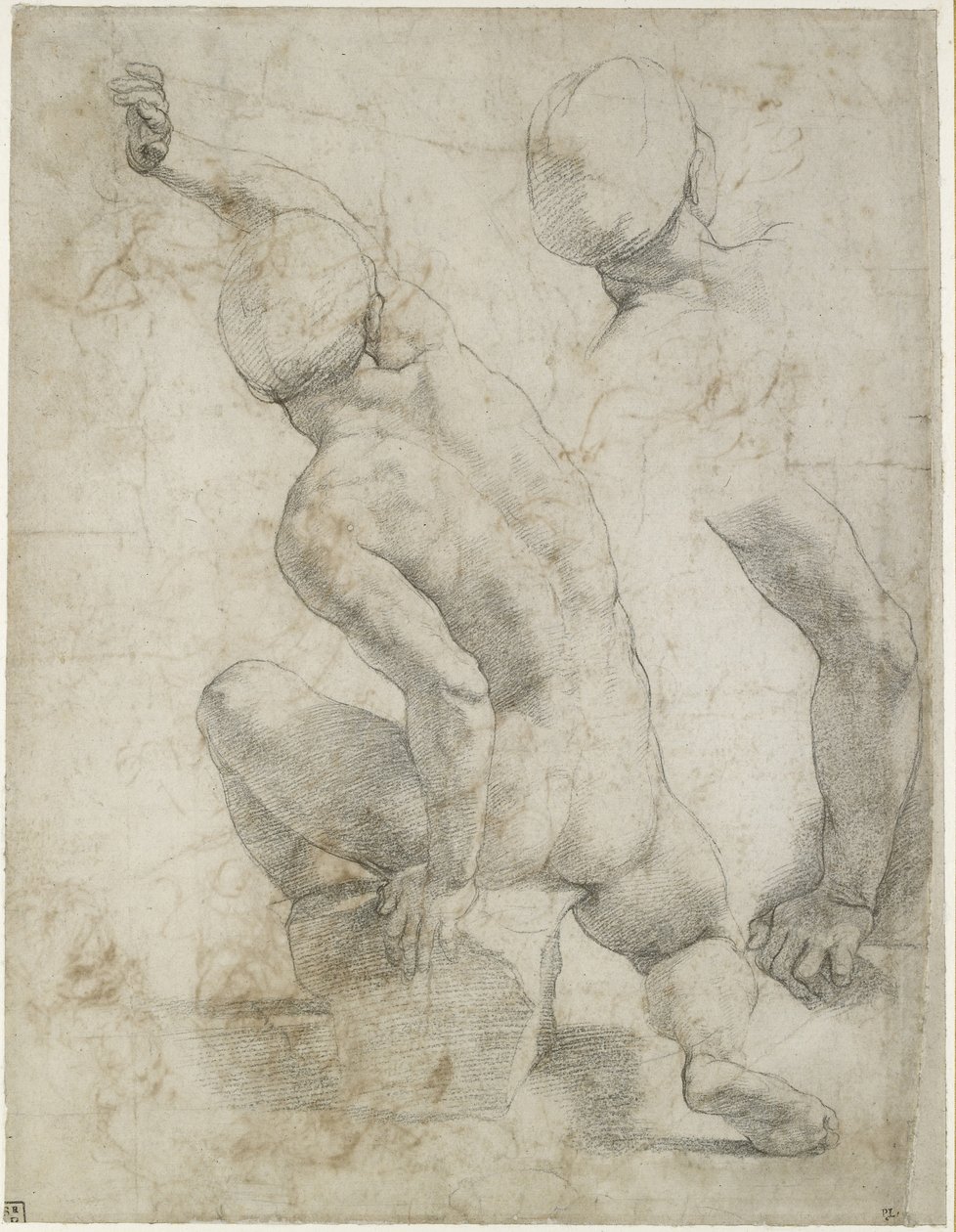 Homme nu assis sur une pierre - Raffaello Sanzio Raphael