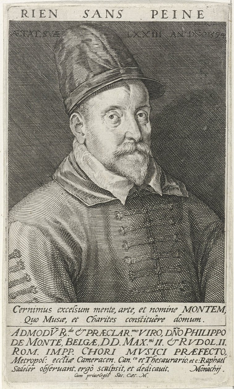 Portrait du compositeur Philippe de Monte 1521-1603, 1594 - Raphael Sadeler the Elder