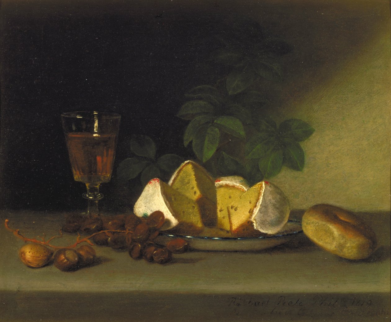 Nature morte avec vin, gâteau et noix, 1819 - Raphaelle Peale