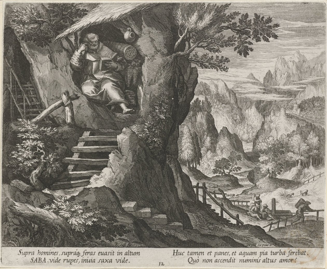 Saint Sabas en ermite - Raphaël Sadeler (I)