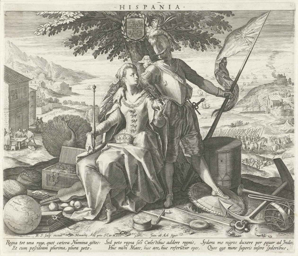Espagne avec Junon et Mars - Raphaël Sadeler (I)