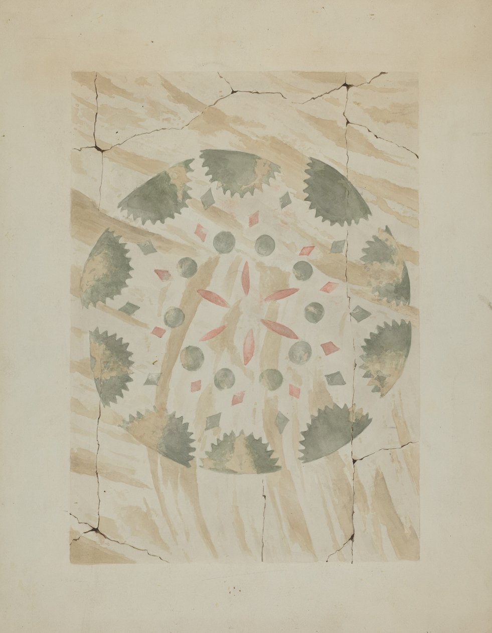 Détail du Mur Pochoir, vers 1937 - Ray Holden