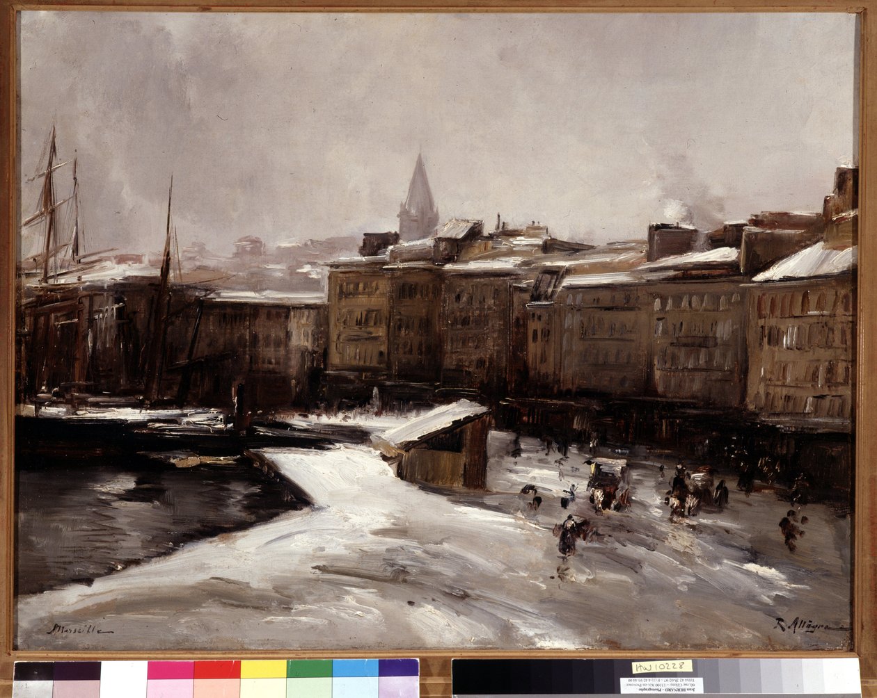 Quai du port, Marseille, sous la neige - Raymond Allegre