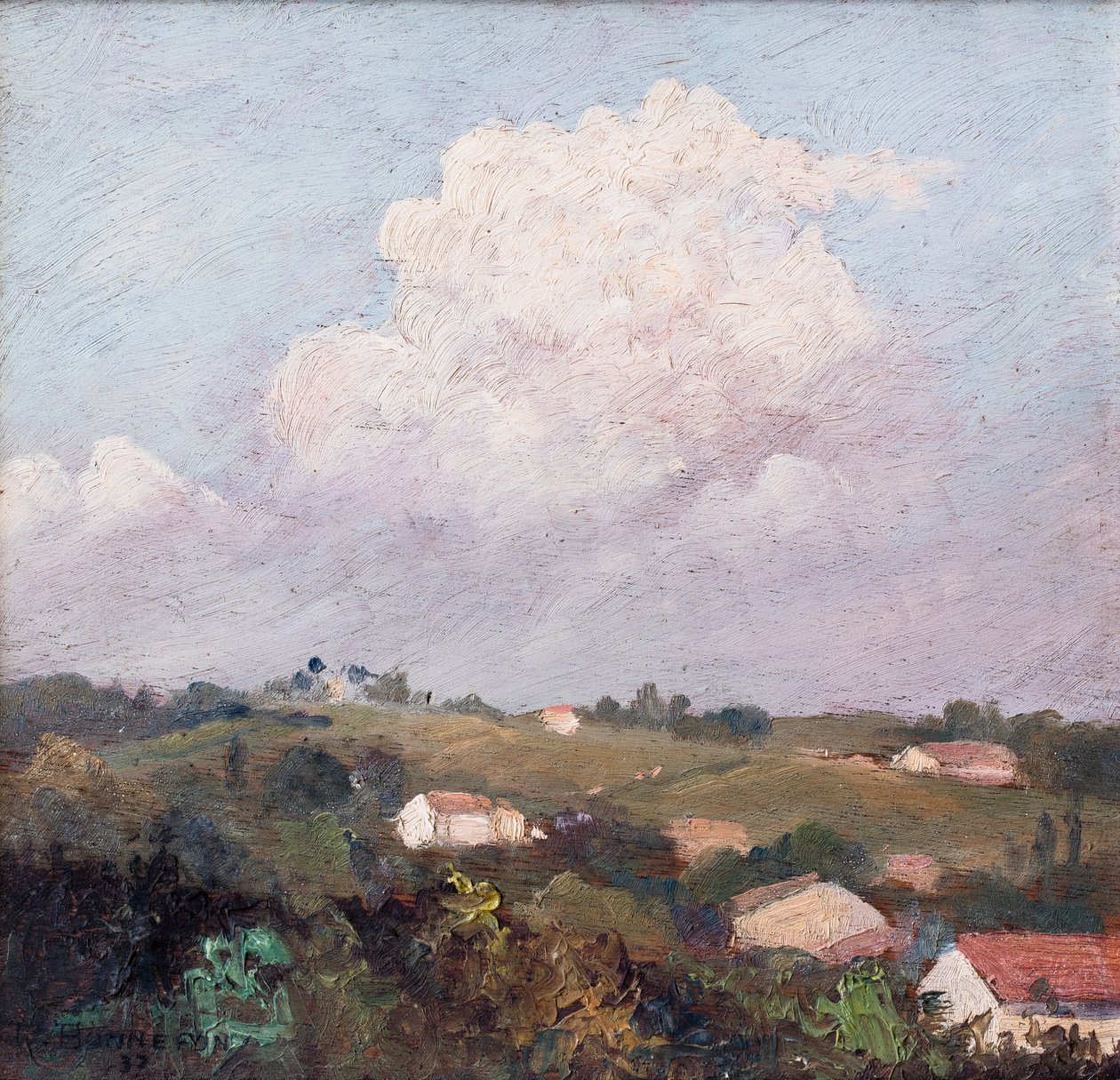 Paysage avec nuages - Raymond Bonnefon