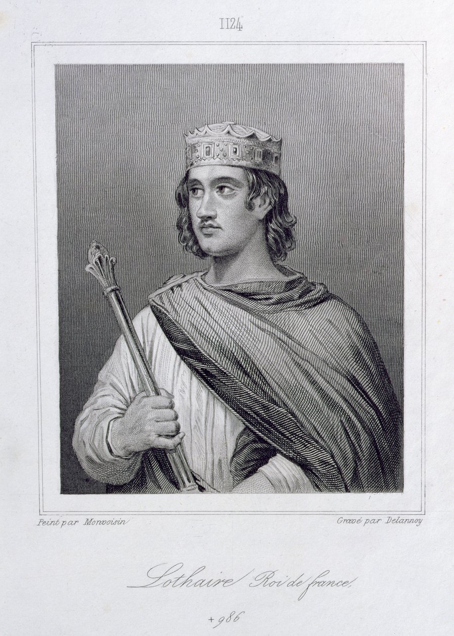 Lothaire (941-986) Roi de France, gravé par Delannoy - Raymond Quinsac Monvoisin