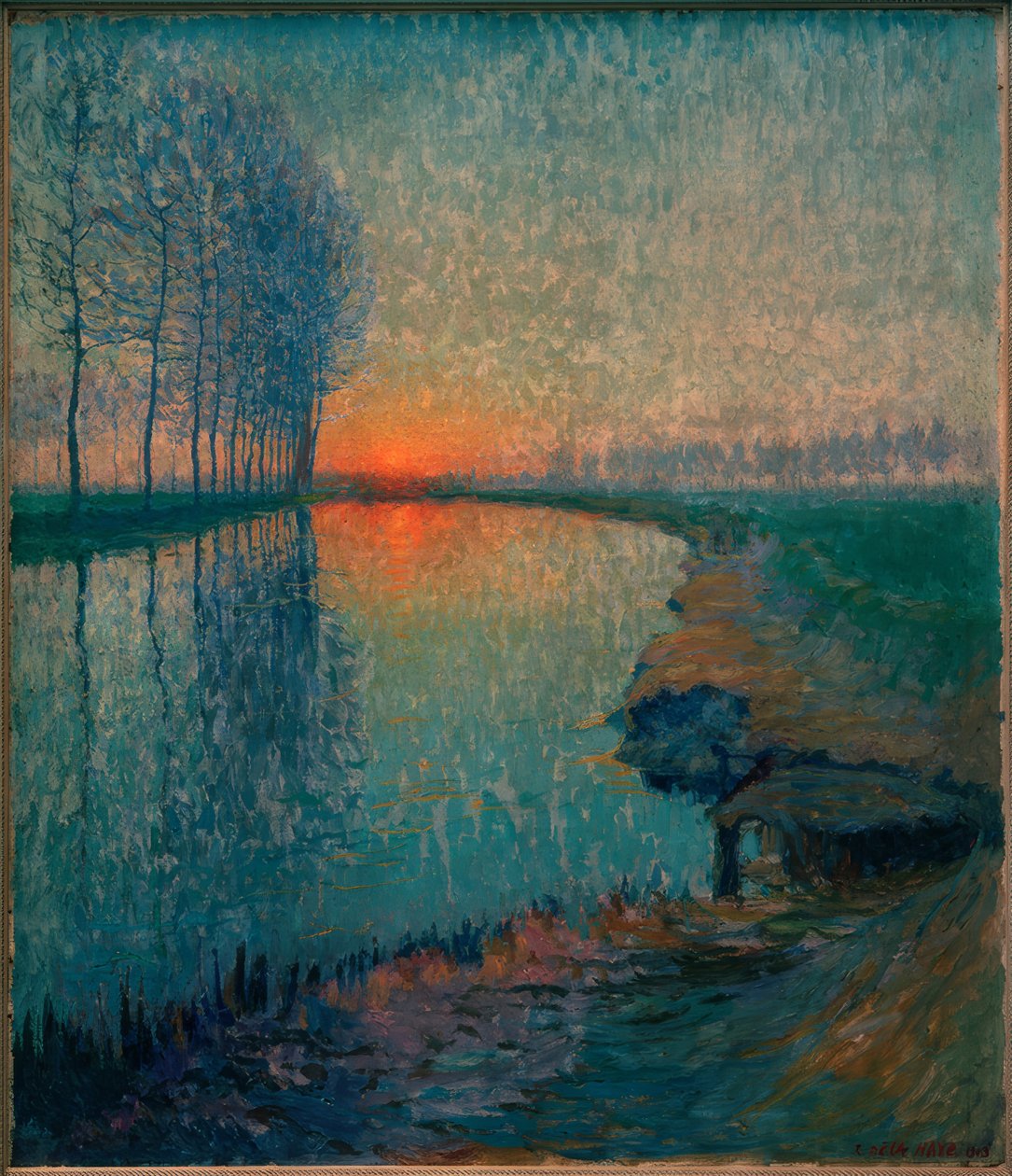Coucher de soleil sur la Nete - Raymond de la Haye
