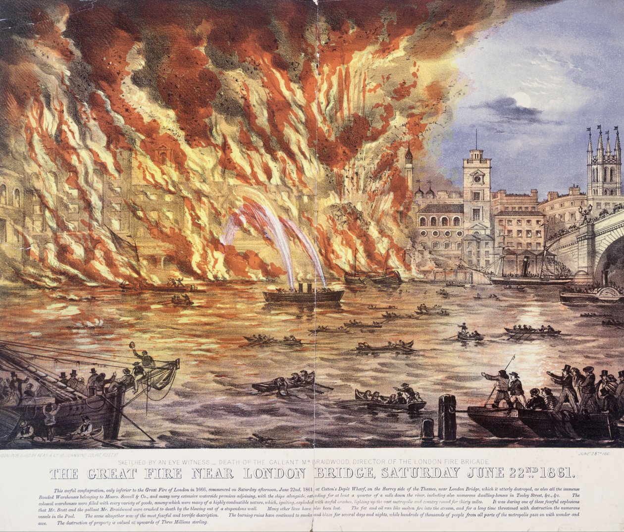 Le Grand Incendie Près du Pont de Londres, Samedi 22 Juin 1861 - Read and Company