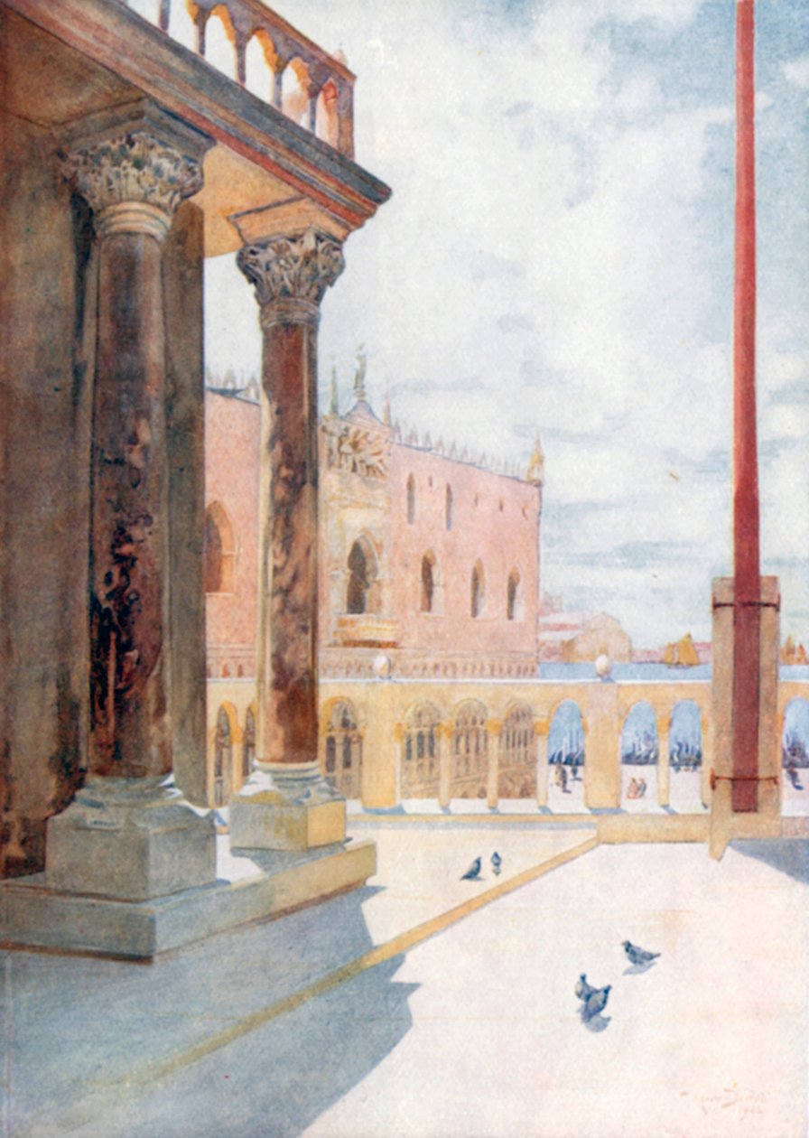 Vue de la galerie de San Marco (lithographie couleur) - Reginald Barratt