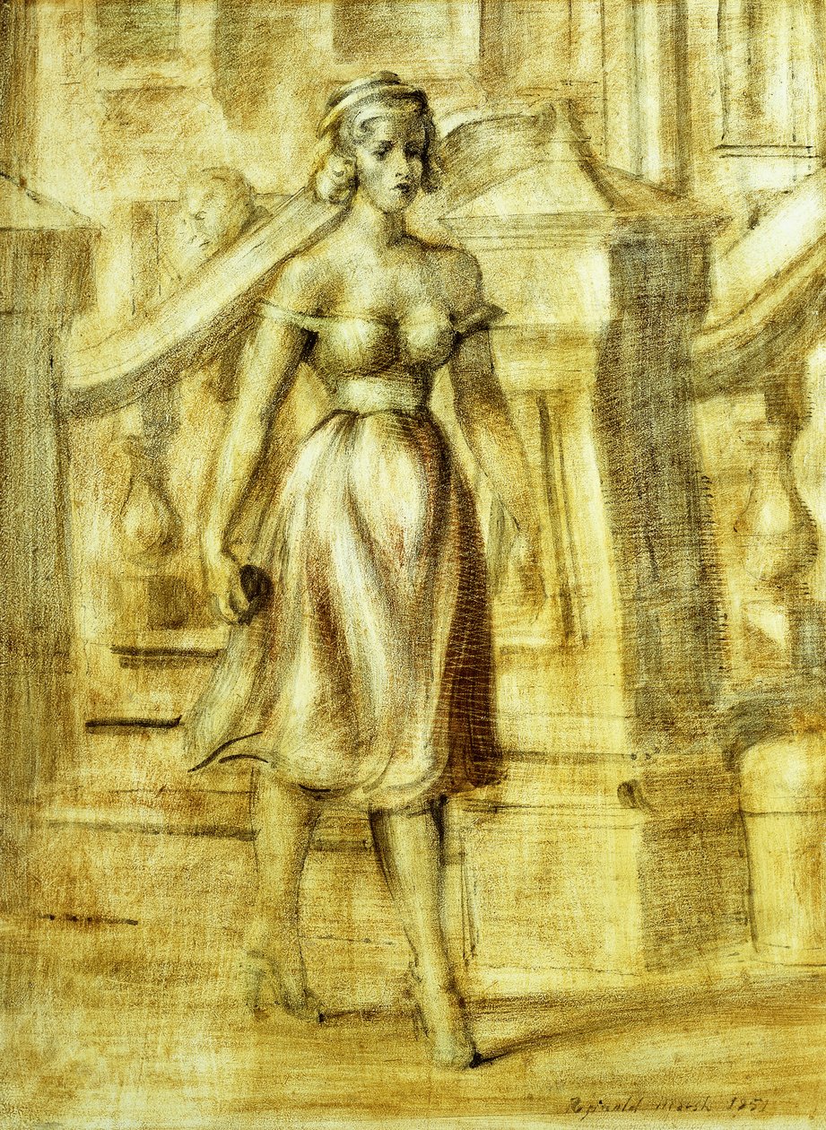 Dame déambulant : Une double peinture - Reginald Marsh