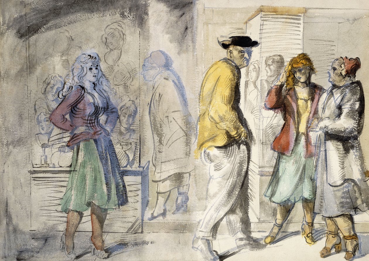Scènes de rue à New York : Une aquarelle double face - Reginald Marsh
