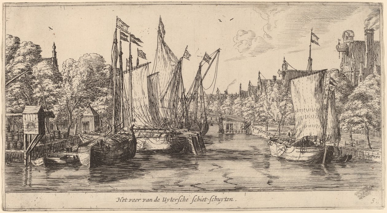 Le Ferry pour Utrecht (Het veer van der Uytersche schiet-schuyten) - Reinier Nooms, called Zeeman