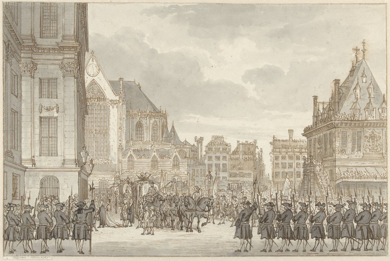 Arrivée du Prince Guillaume V et Frederica Sophia Wilhelmina de Prusse à l