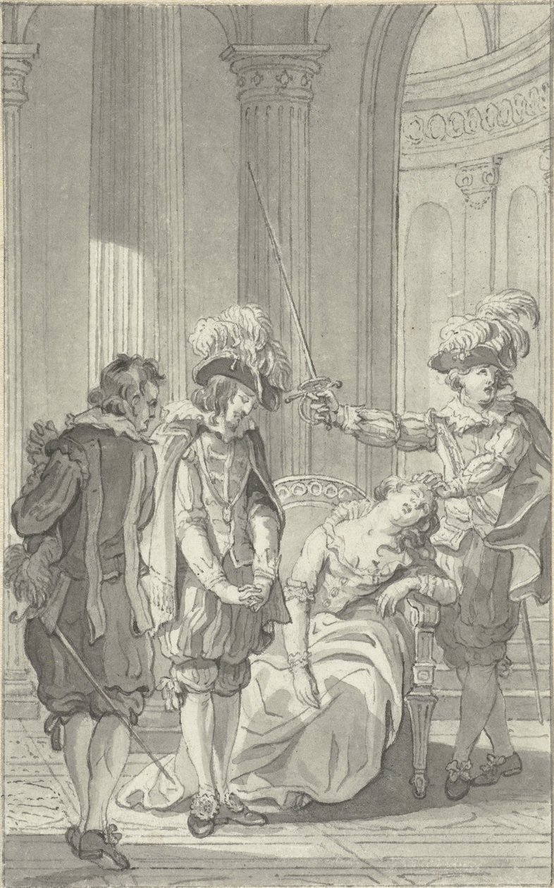 Illustration pour la pièce de théâtre Ines de Castro de Rhijnvis Feith - Reinier Vinkeles (I)