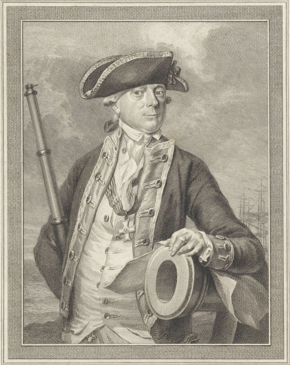 Amiral Jan Hendrik van Kinsbergen 1735-1819, Comte de Doggersbank, 1781 - Reinier Vinkeles