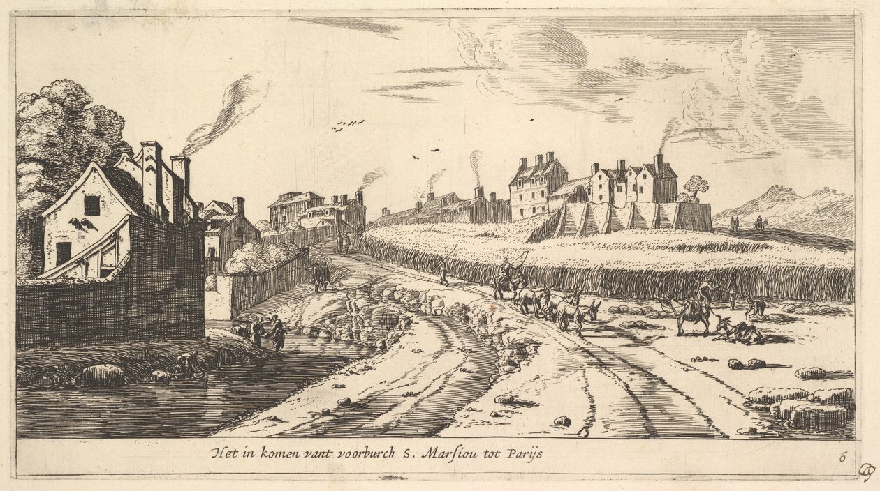 Entrée du faubourg de Saint-Marceau près de Paris, XVIIe siècle - Reinier Zeeman