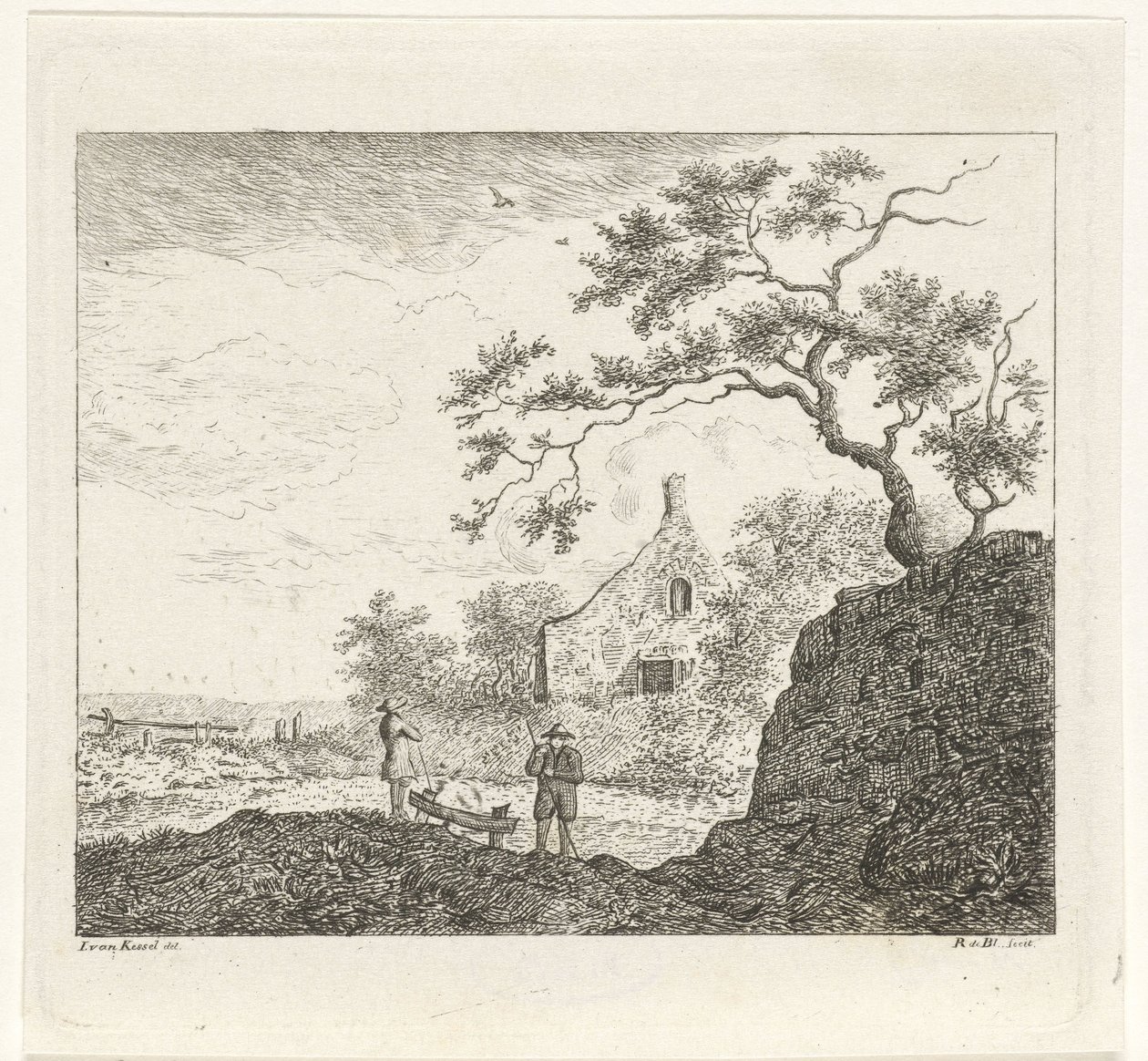 Paysage avec figures - Reinierus Albertus Ludovicus baron van Isendoorn à Blois