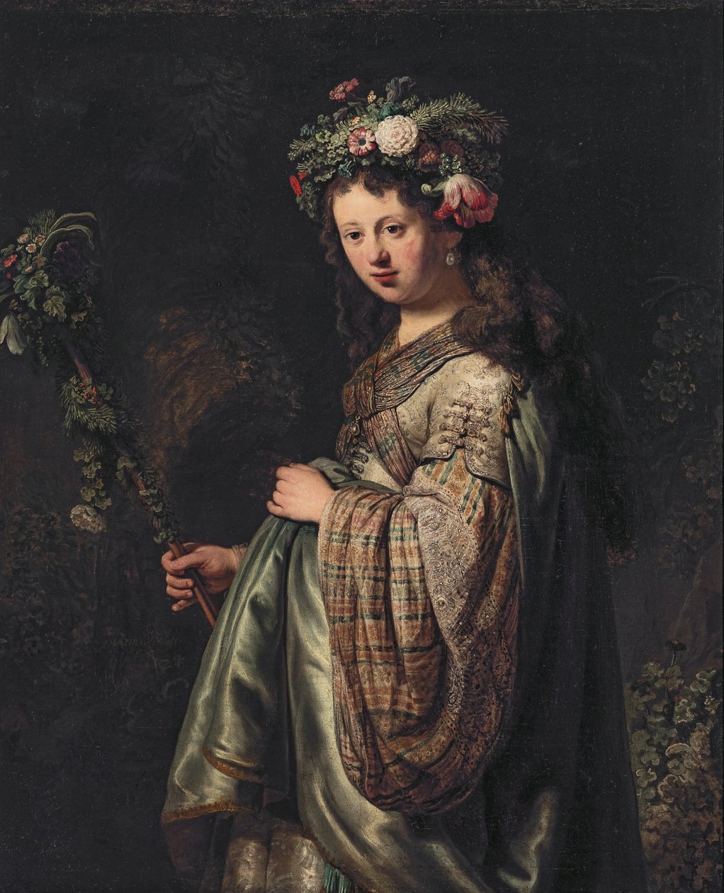 Saskia van Uylenburgh (1612-1642) en Flora - Rembrandt van Rijn