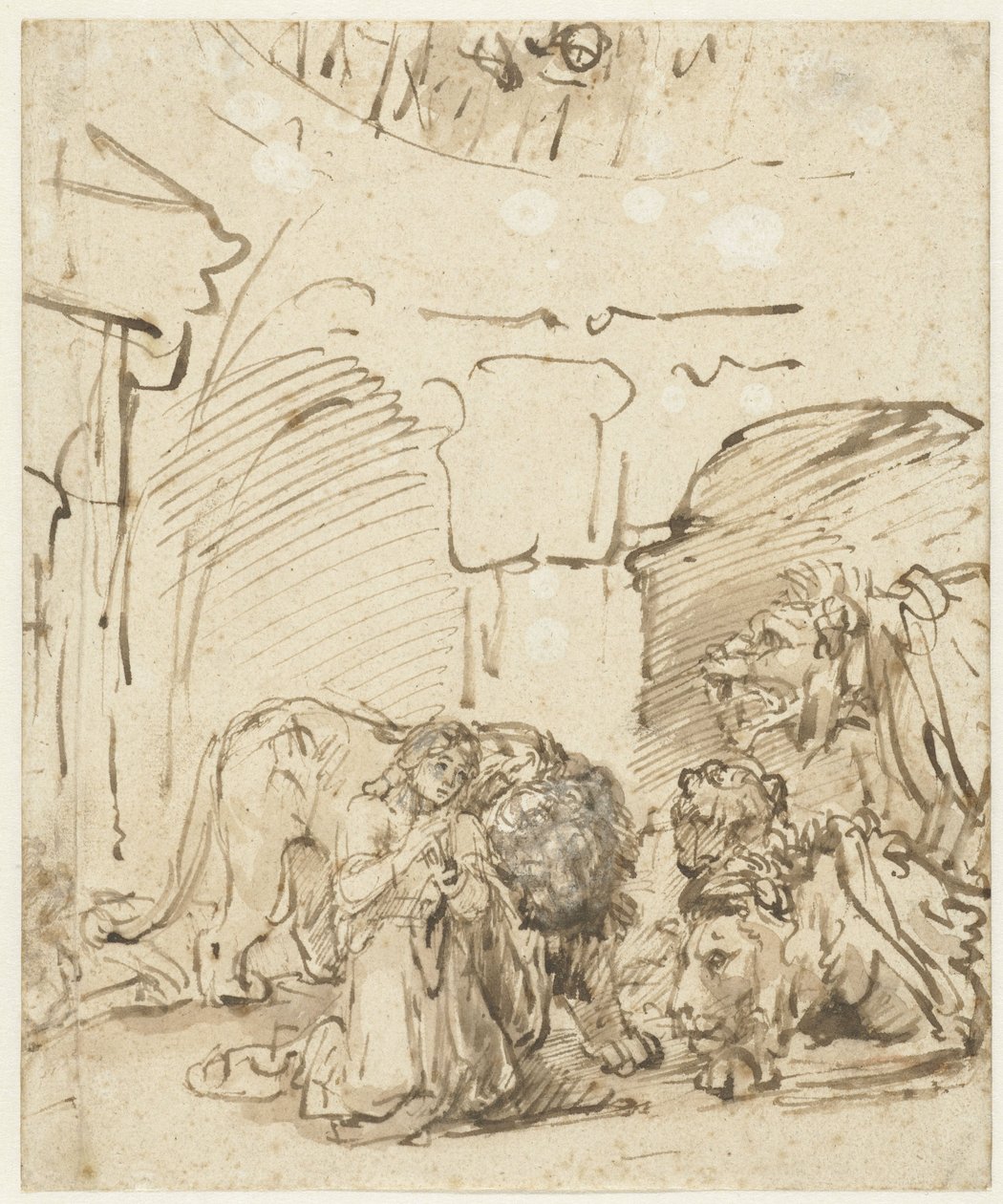 Daniel dans la Fosse aux Lions, vers 1650 - Rembrandt van Rijn