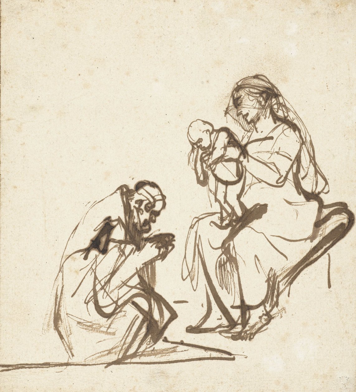 Un des Trois Rois Adorant la Vierge et l