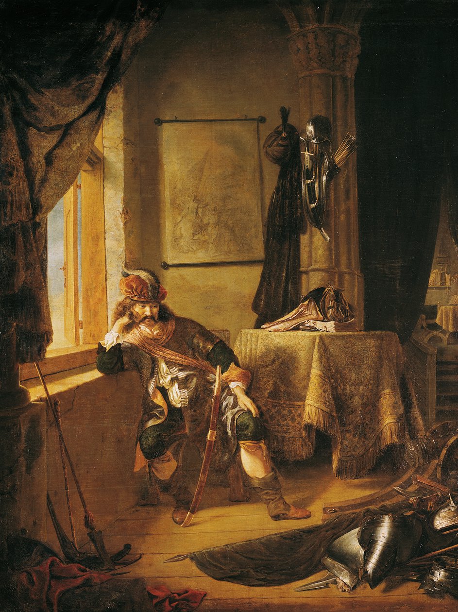Un guerrier en pensée - Rembrandt van Rijn