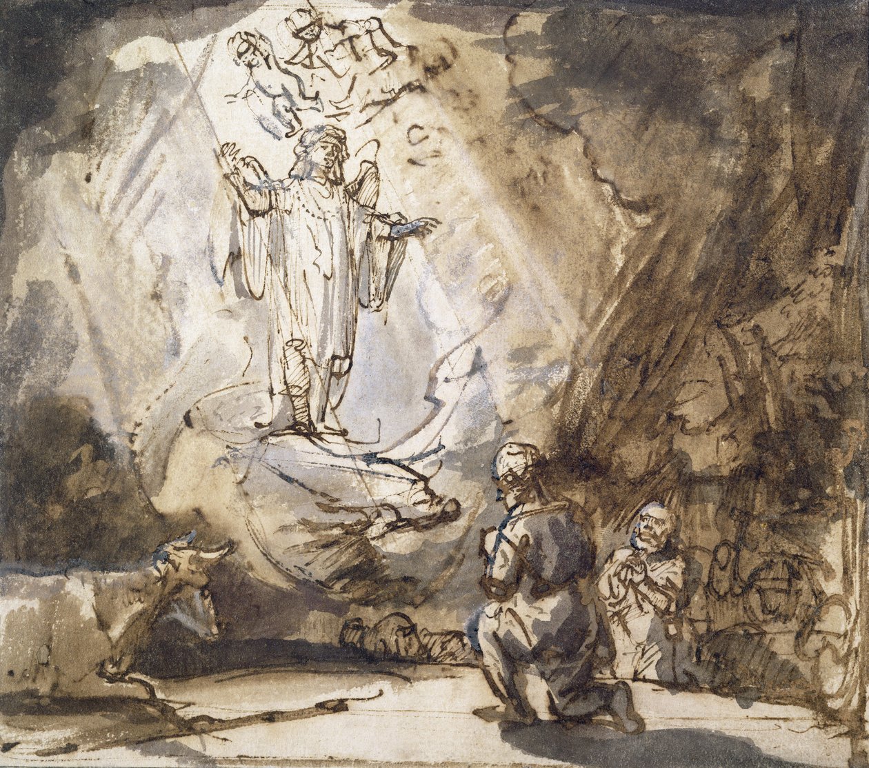 Annonciation aux bergers - Rembrandt van Rijn