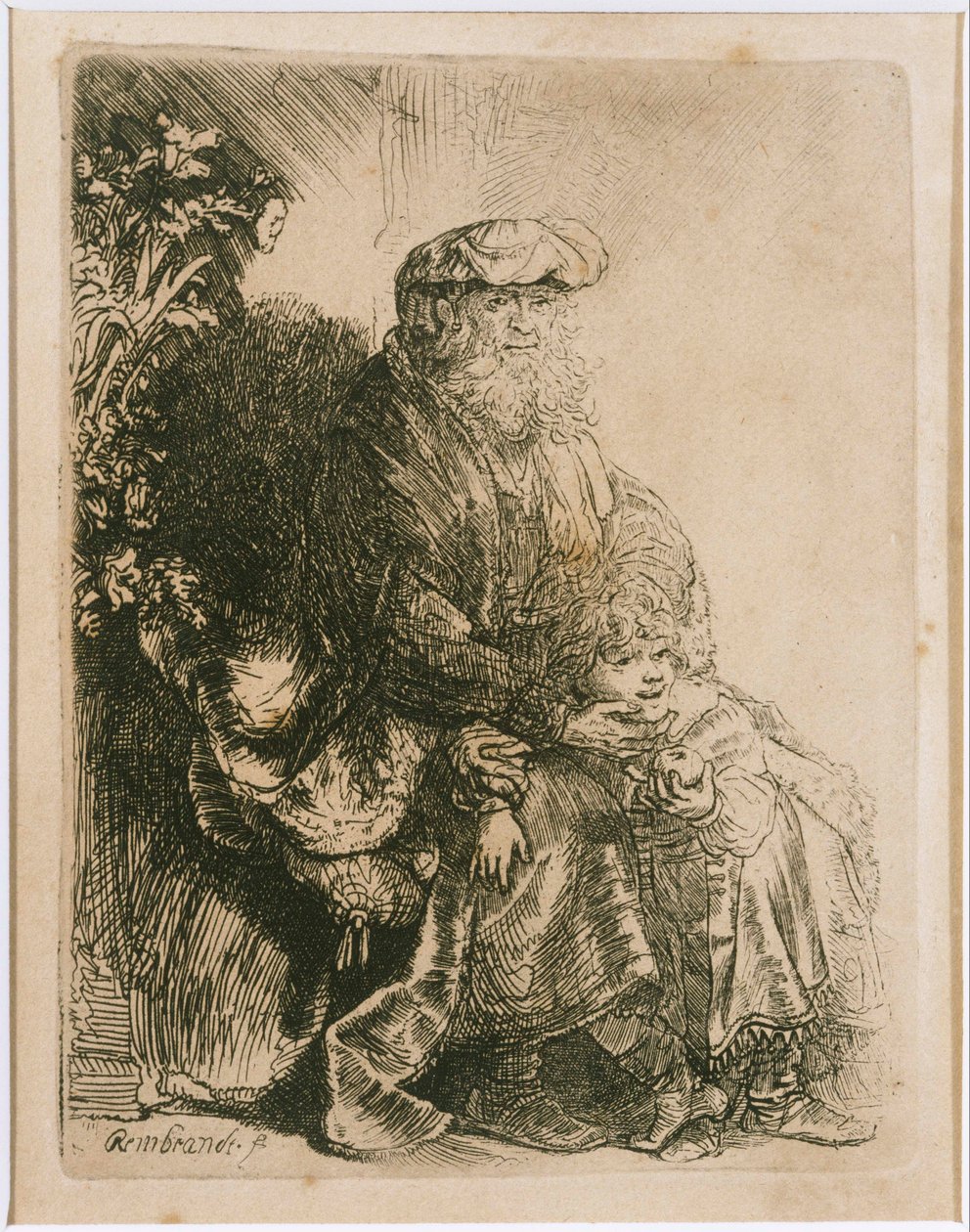 Jacob caressant Benjamin - Rembrandt van Rijn