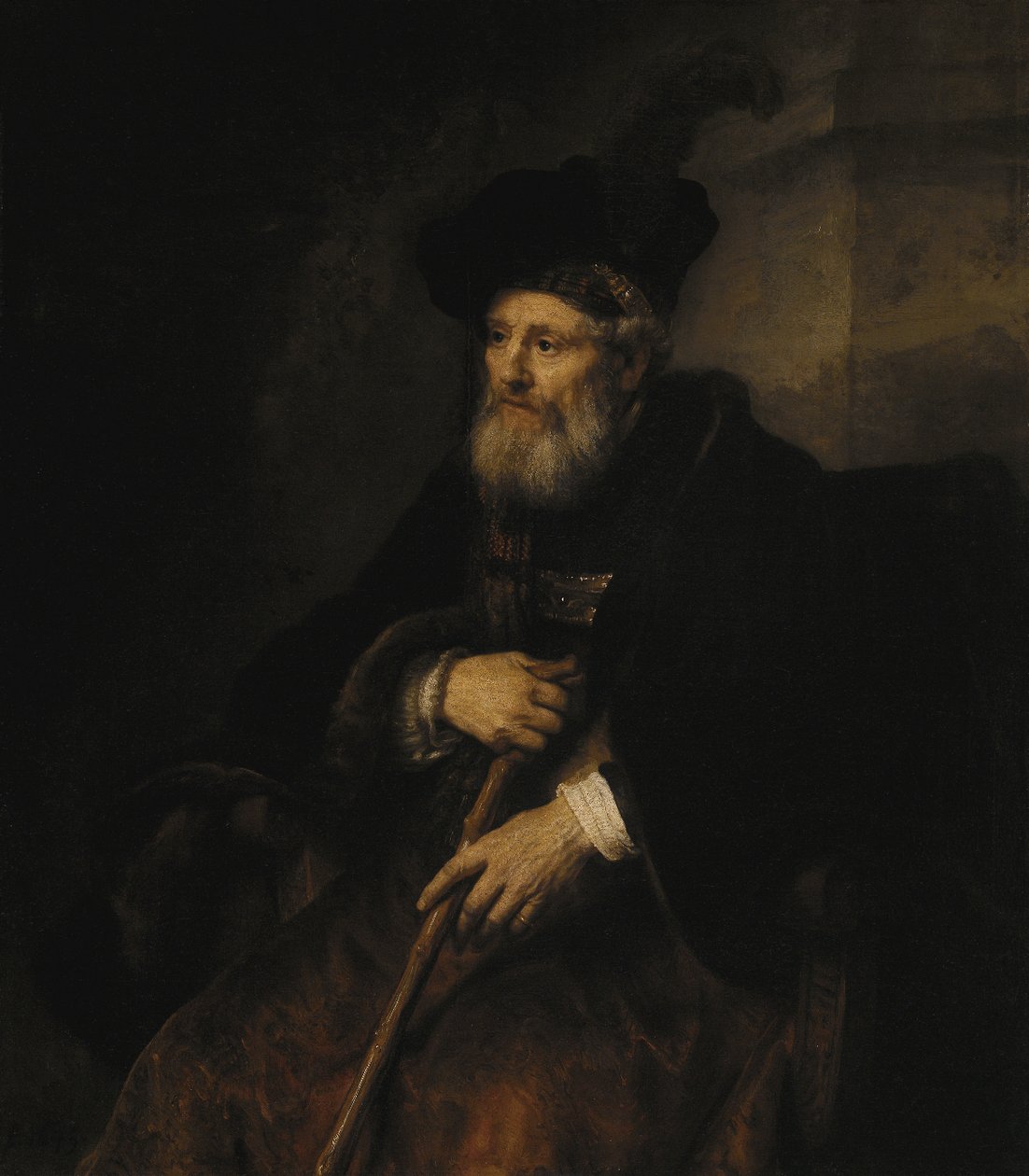 Vieil homme avec un bâton - Rembrandt van Rijn