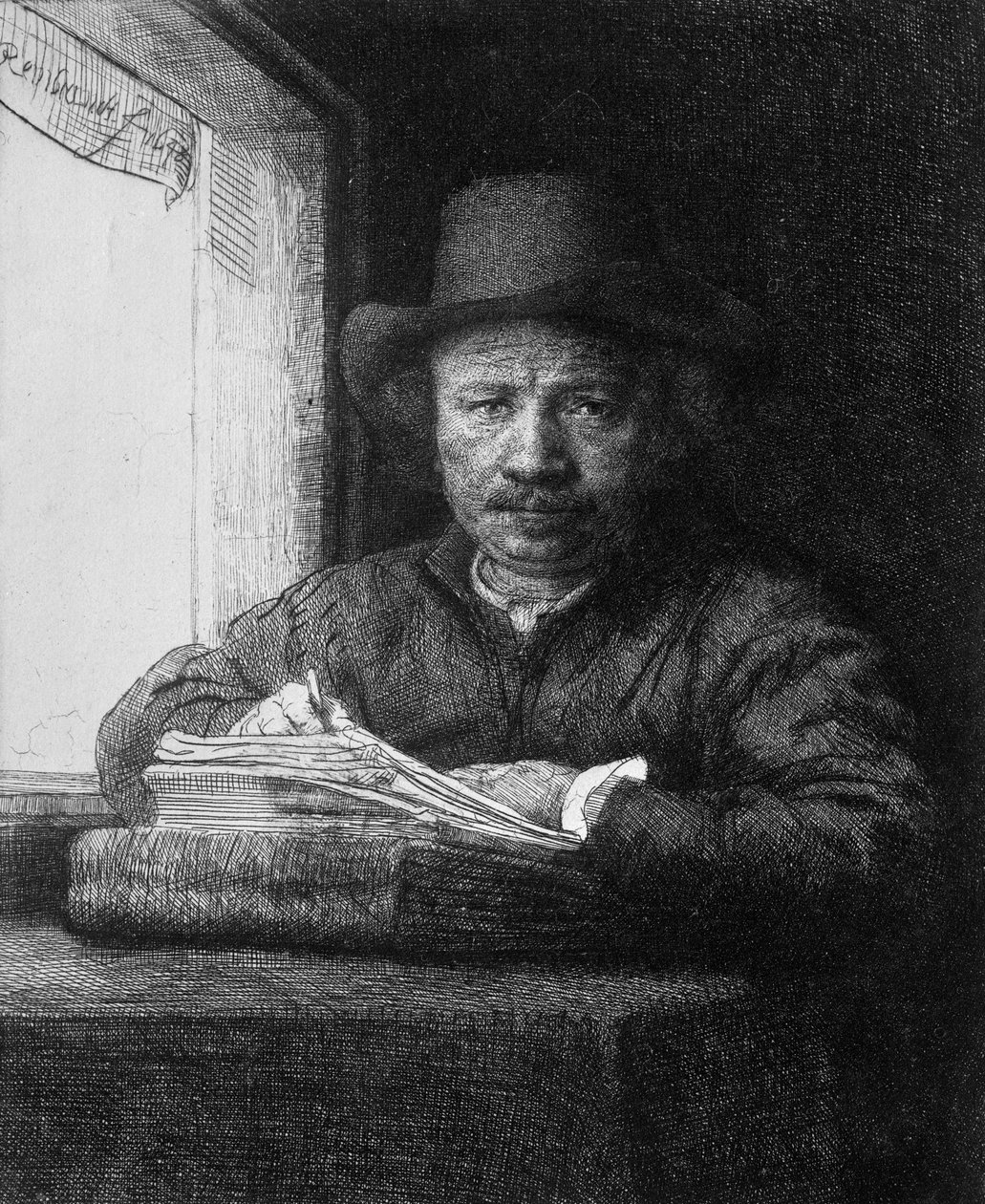 Autoportrait en train de dessiner, 1648 - Rembrandt van Rijn