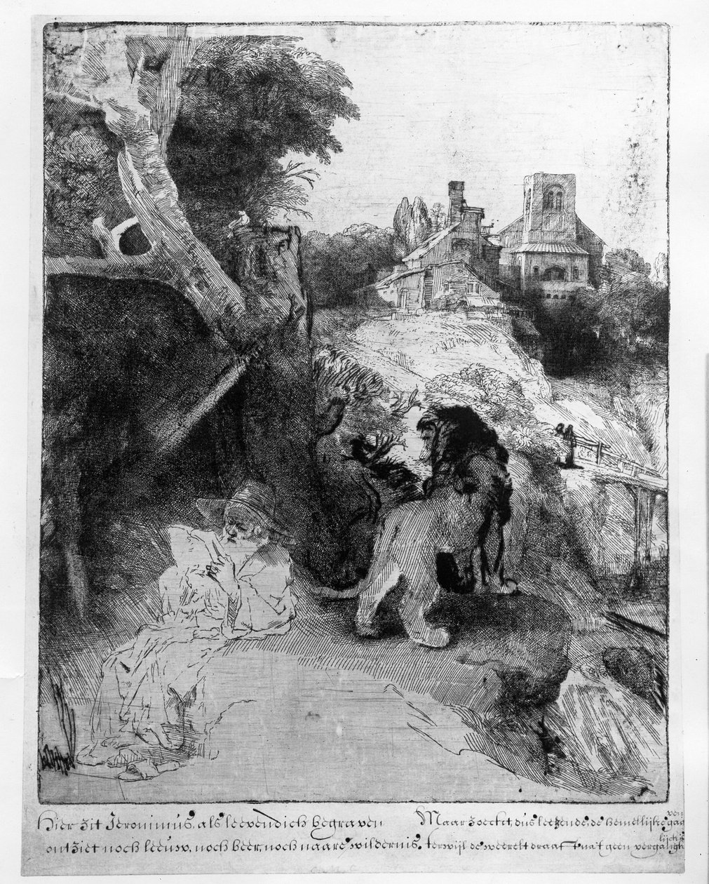 Saint Jérôme dans un paysage italien, vers 1653 - Rembrandt van Rijn