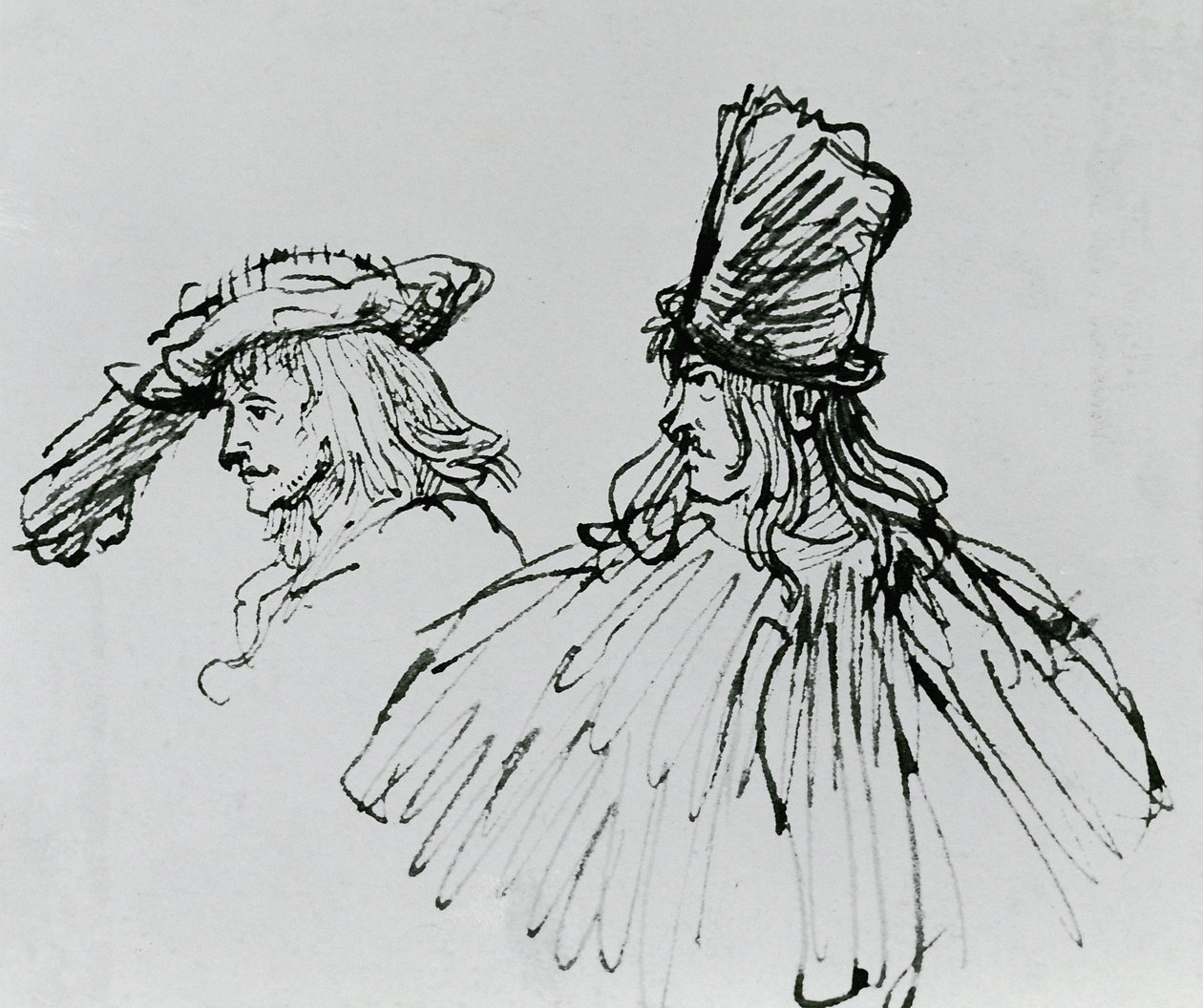 Deux acteurs - Rembrandt van Rijn
