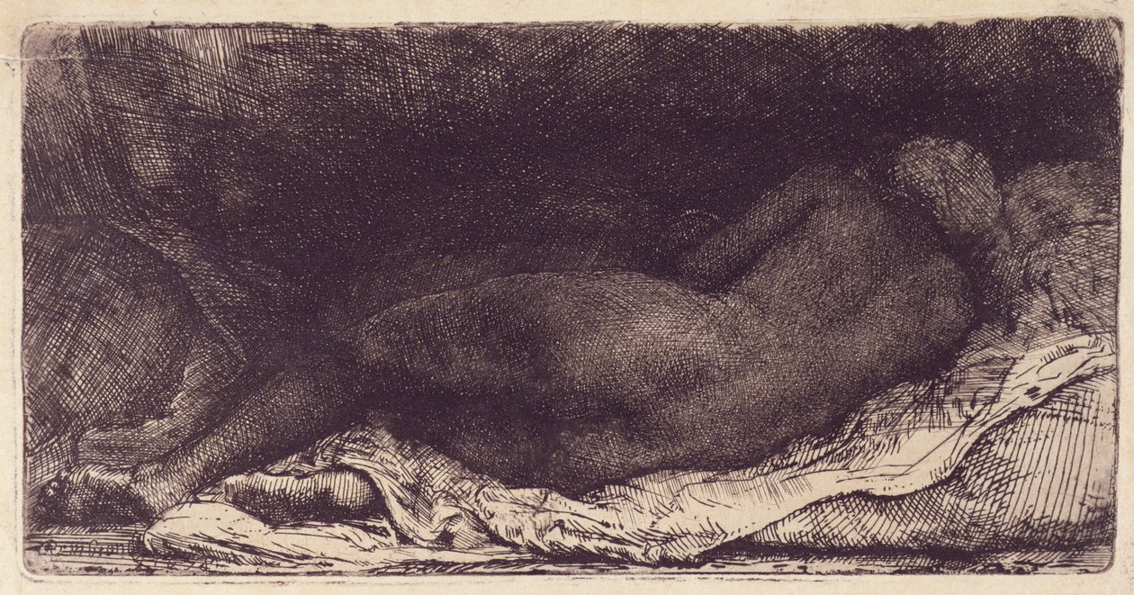 Femme allongée sur un lit, 1658 - Rembrandt van Rijn