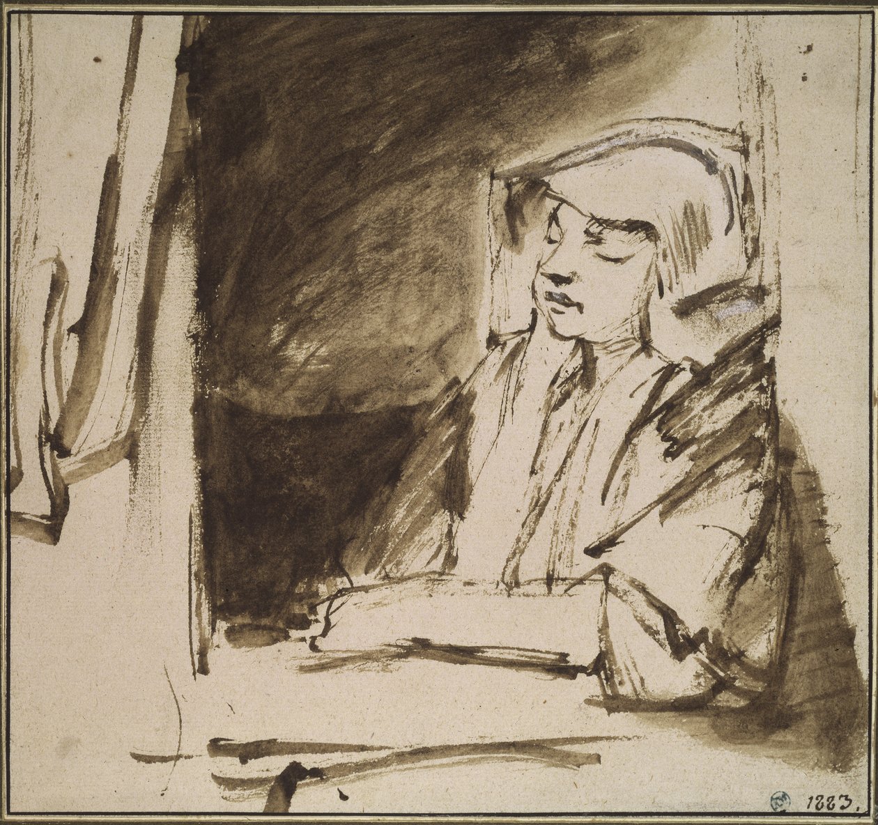 Femme à une Fenêtre - Rembrandt van Rijn