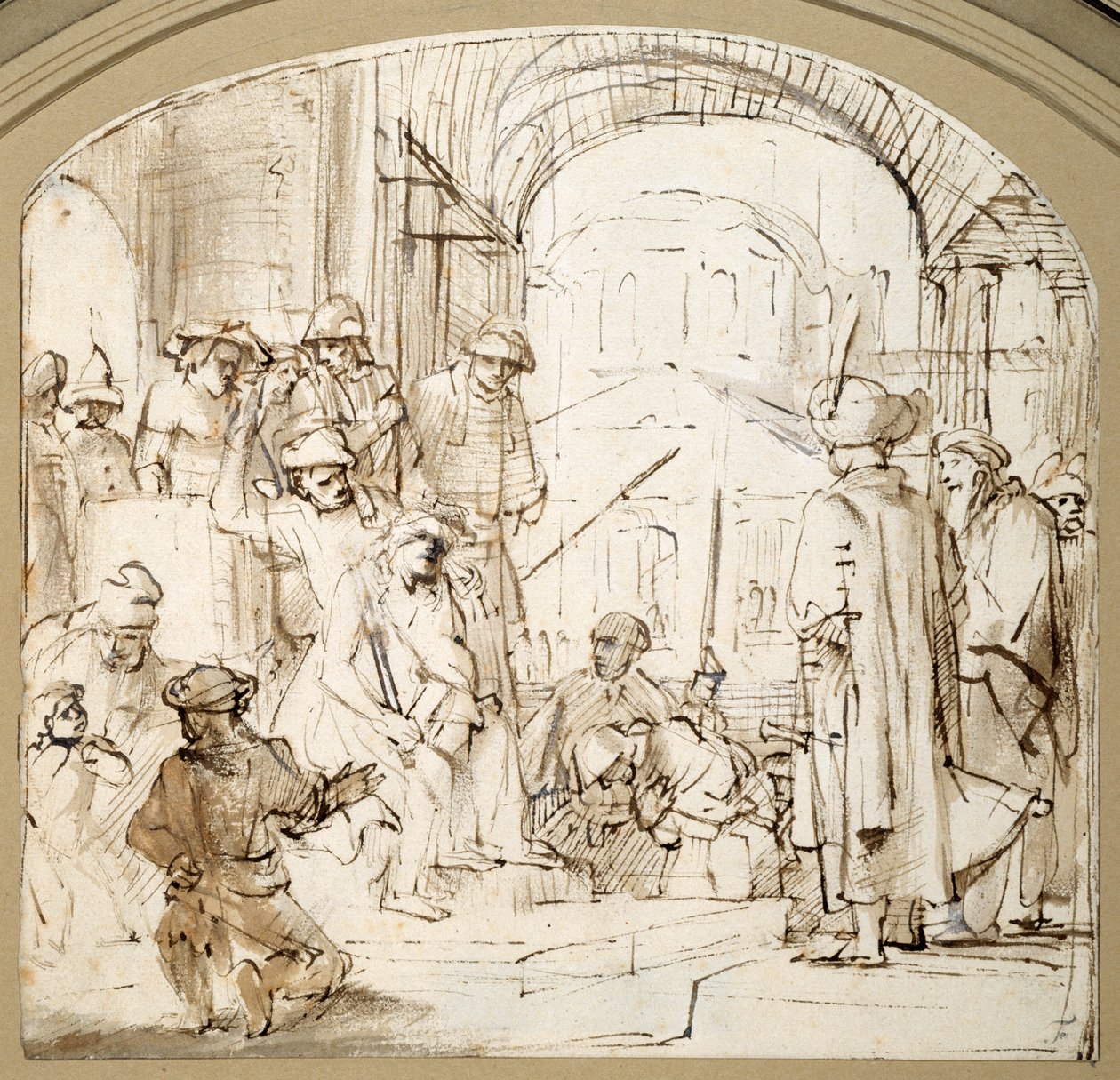 Le Christ moqué - Rembrandt Harmensz. van Rijn (school of)