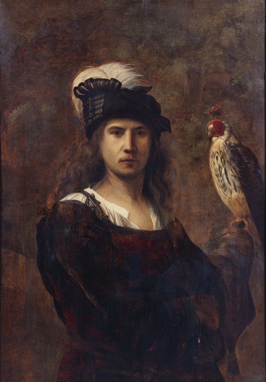 Fauconnier avec faucon et chapeau à plumes - Rembrandt van Rijn