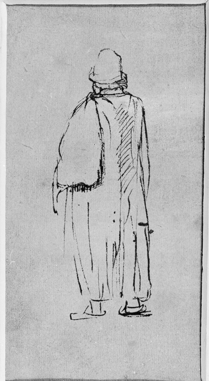 Un homme vu de dos, marchant vers la gauche - Rembrandt Harmensz. van Rijn