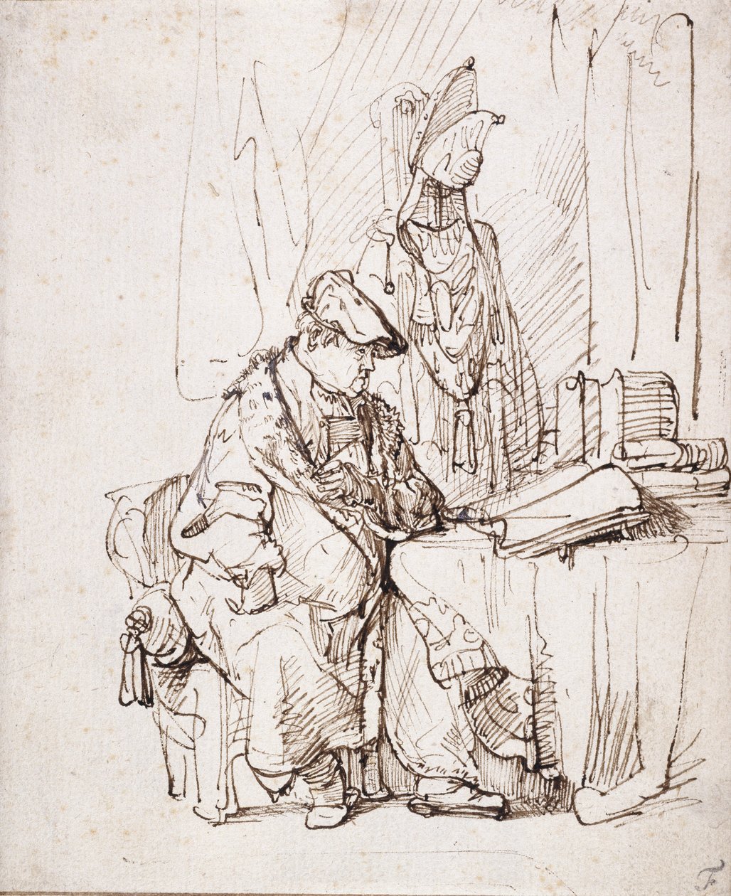 Un acteur dans sa loge - Rembrandt Harmensz. van Rijn