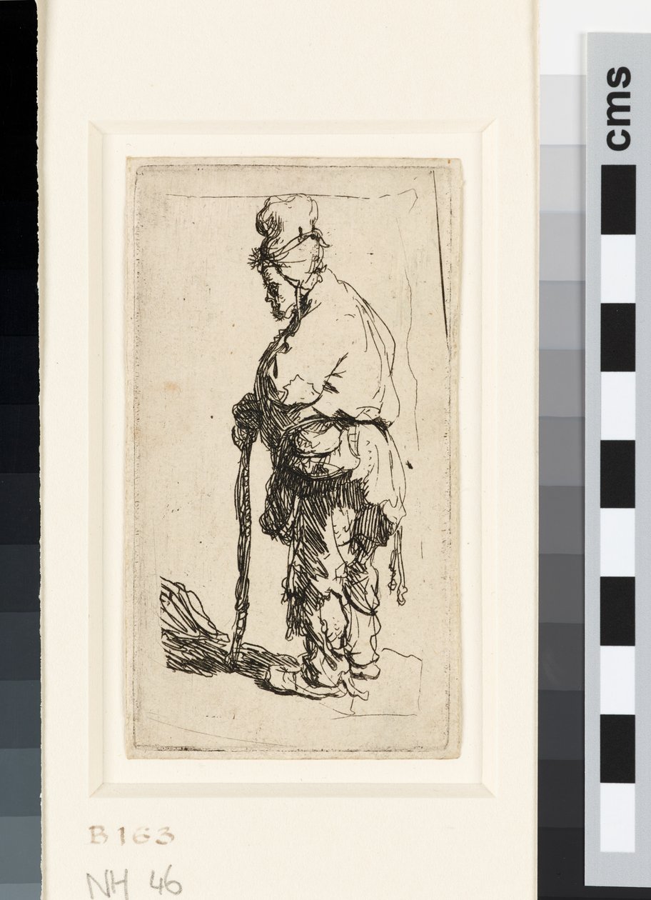 Mendiant appuyé sur un bâton, vers 1630 - Rembrandt van Rijn