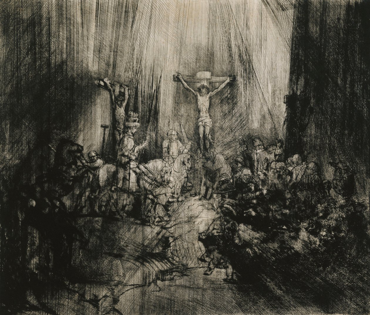 Christ crucifié entre les deux voleurs - "Les Trois Croix", c.1653-1661 - Rembrandt van Rijn