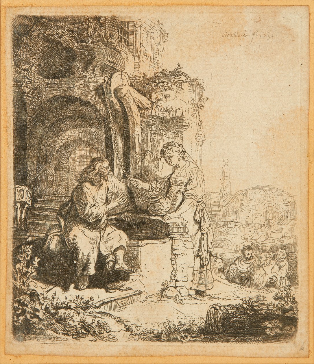 Christ et la femme de Samarie, parmi les ruines - Rembrandt Harmensz. van Rijn