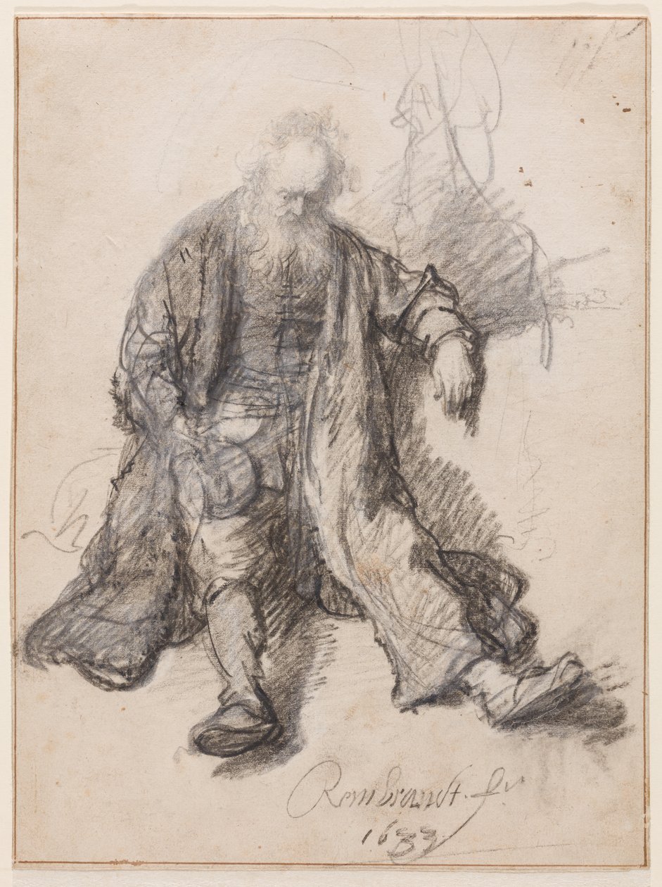 Vieil homme assis (Lot ivre ?), vers 1630-33 - Rembrandt Harmensz. van Rijn