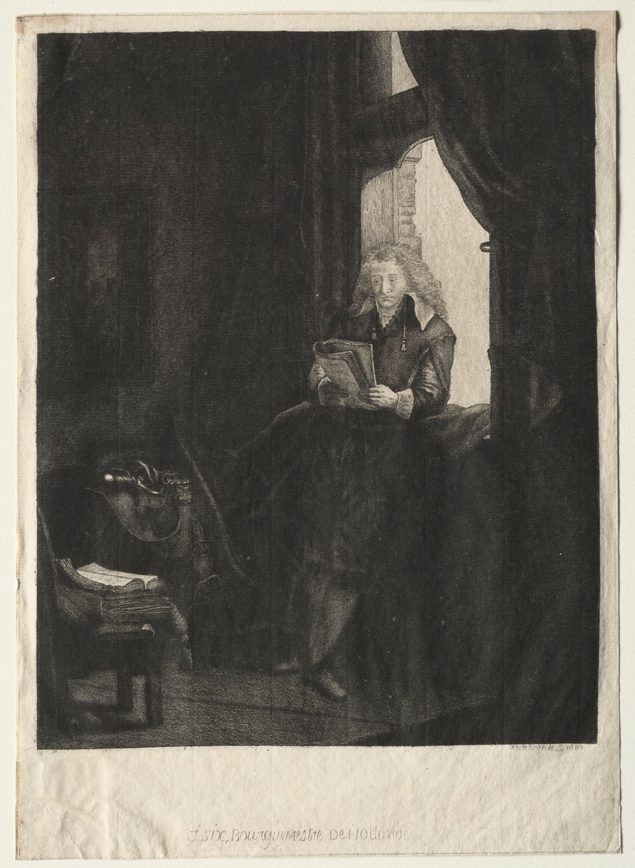 Portrait de Jan Six (eau-forte) - Rembrandt Harmensz. van Rijn