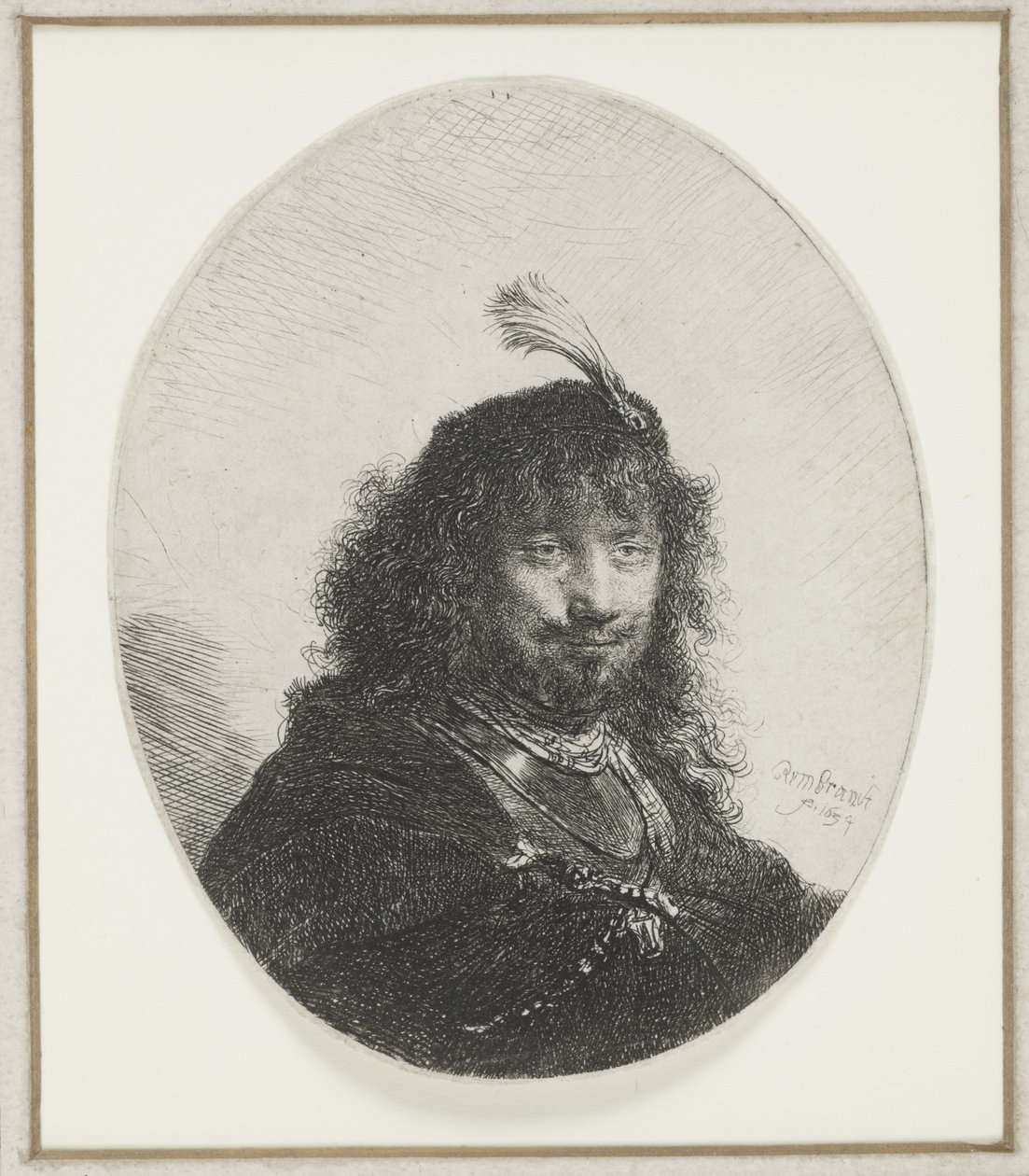 Rembrandt avec un chapeau à plumes, 1634 - Rembrandt van Rijn