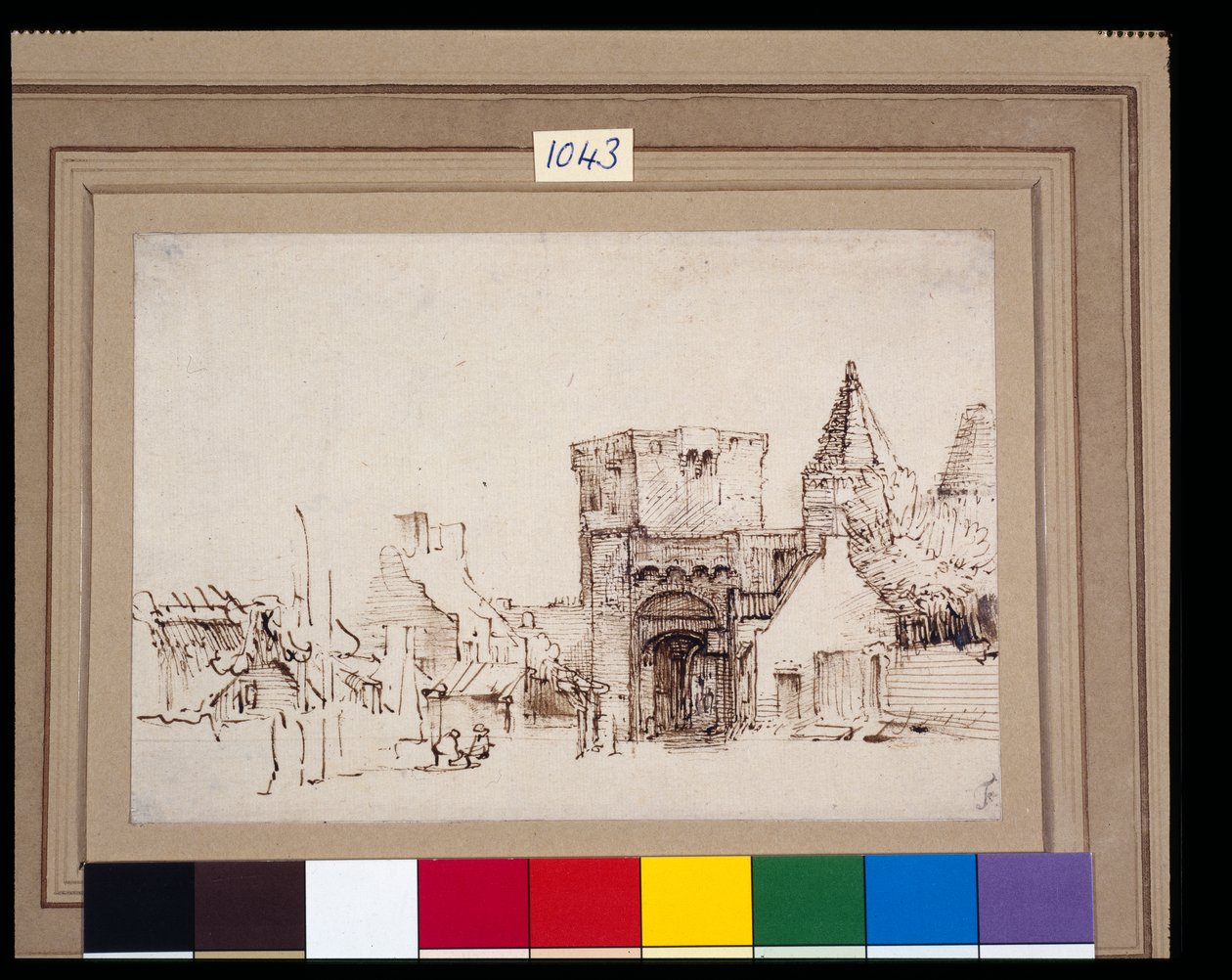 La Rijnpoort à Rhenen en Gueldre, vers 1649 - Rembrandt Harmensz. van Rijn