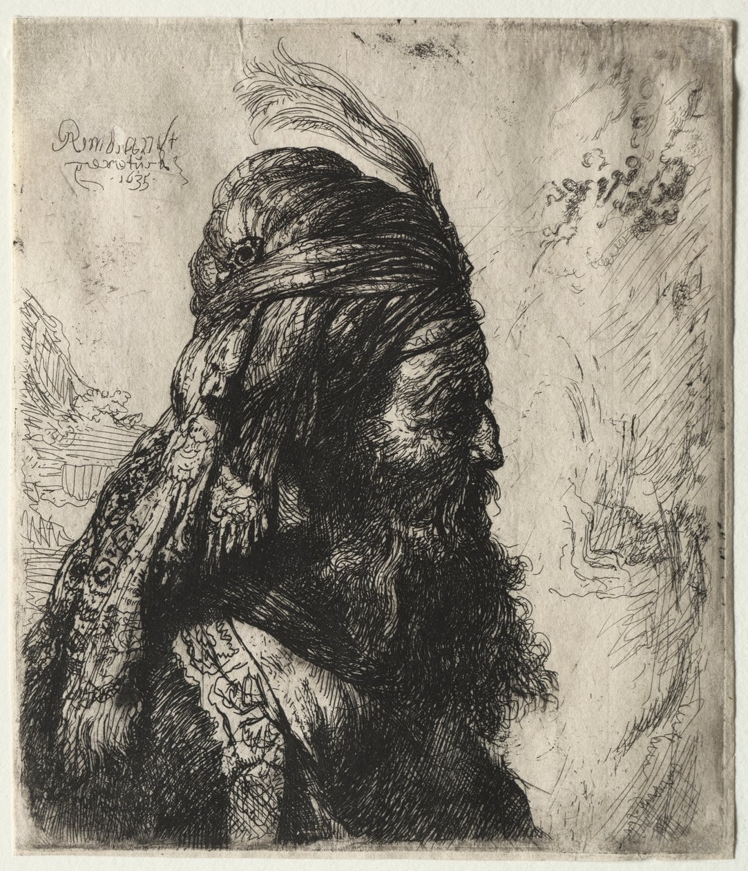 La troisième tête orientale - Rembrandt Harmensz. van Rijn