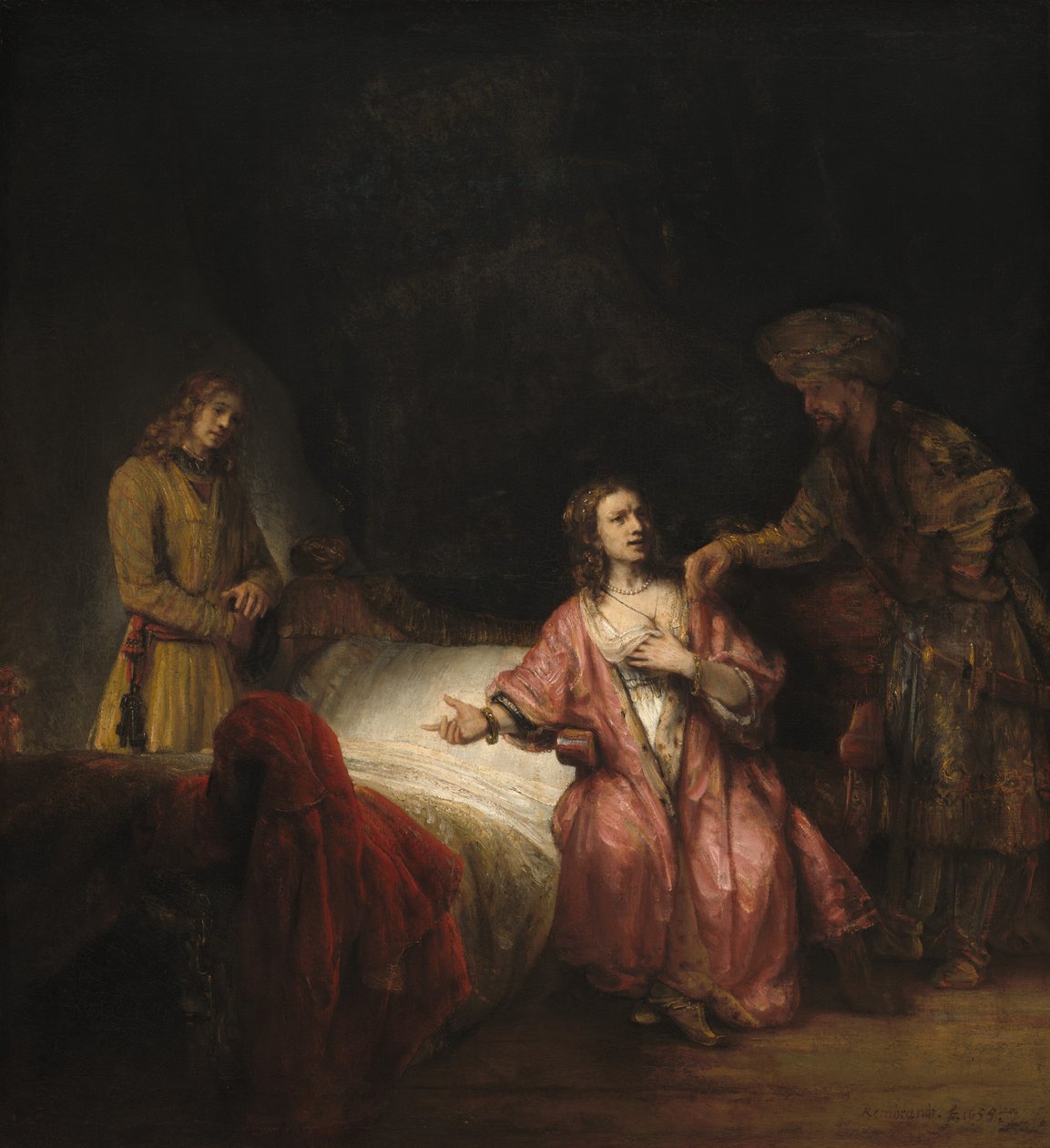 Joseph accusé par la femme de Potiphar, 1655 - Rembrandt Workshop