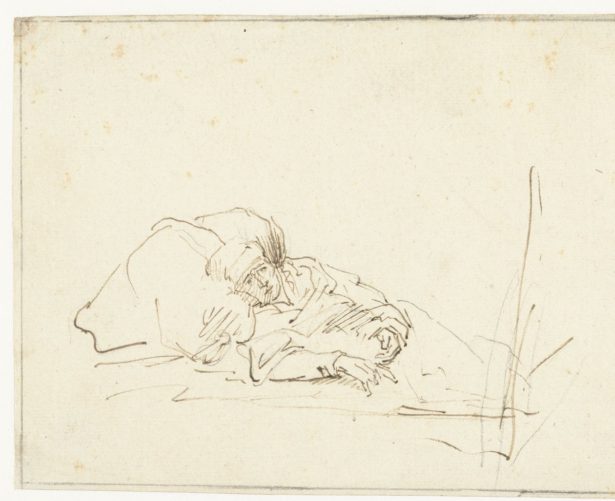 Saskia malade au lit - Rembrandt van Rijn (copy after)