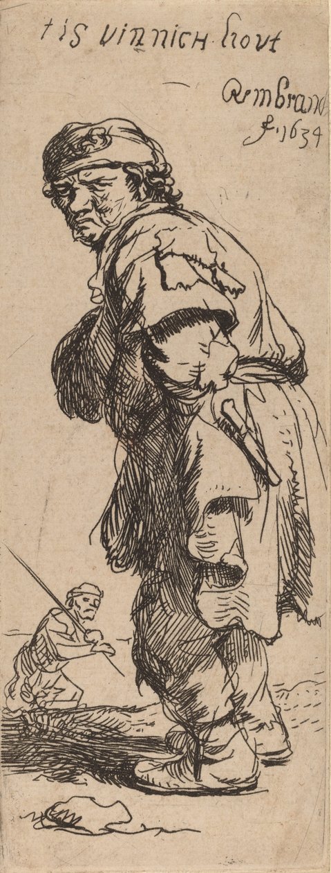 Un paysan criant : il fait un froid mordant - Rembrandt van Rijn